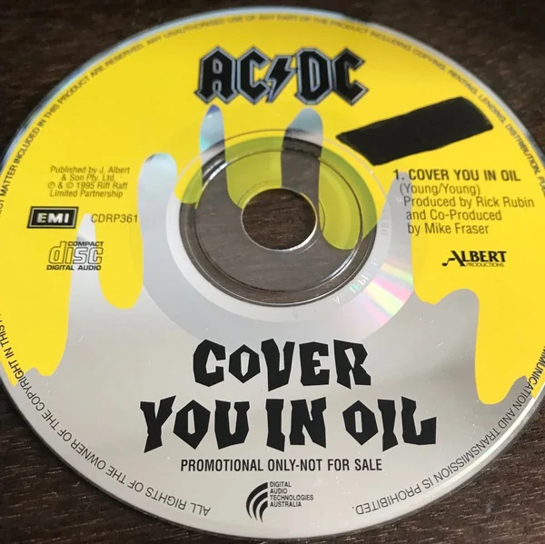 AC/DC Cover You In Oil Australian promotional picture CD EMI CDRP361