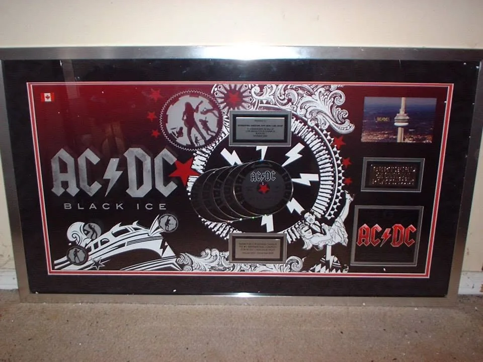 Example AC/DC Black Ice Canadian CRIA record award